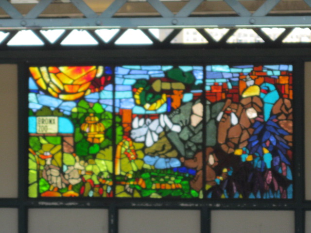 Animal Stained Glass Art in the Bronx Zoo Subway Station