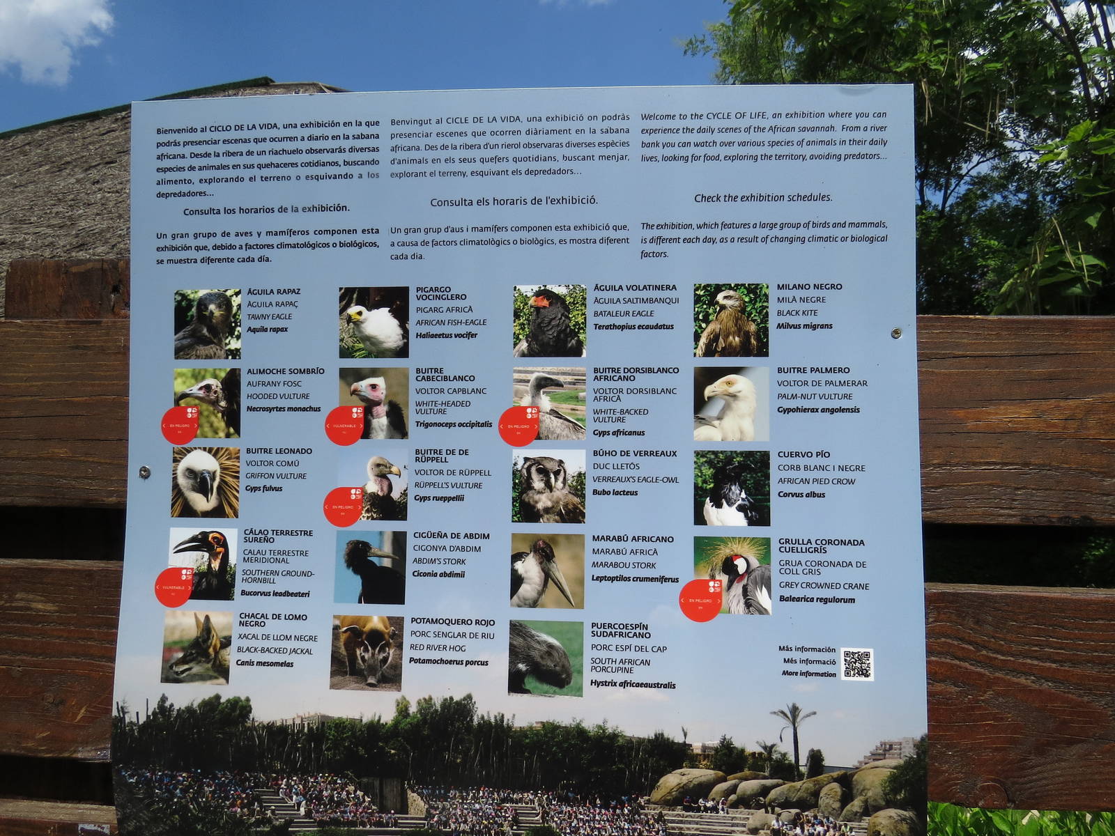 Animals in the show sign, June 2015