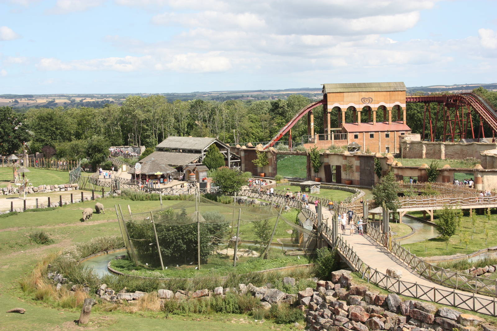 Another view of the Lost Kingdom Aviary with the lion exhibit behind, 4th A