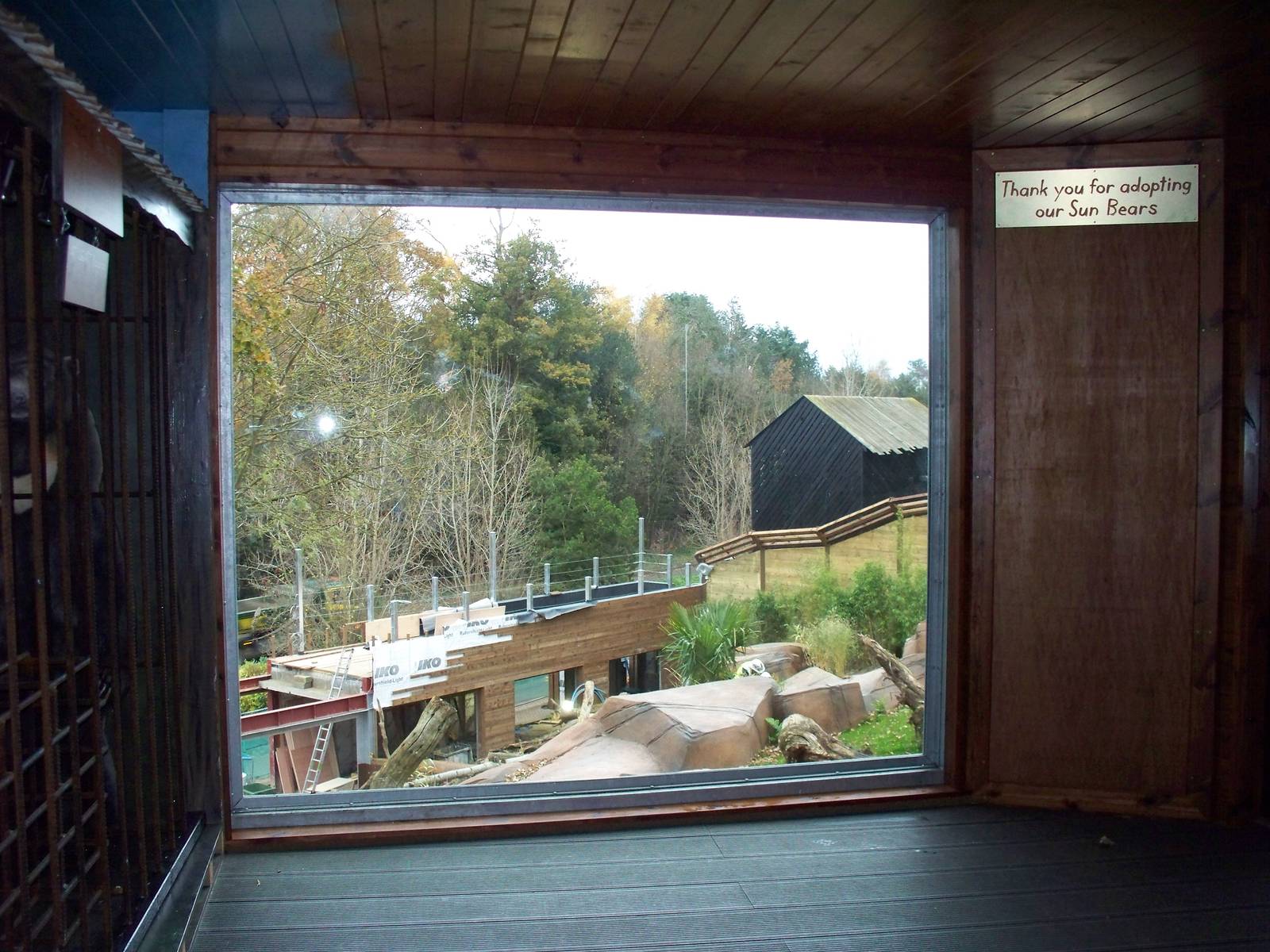 Approach to new sun bear enclosure from above