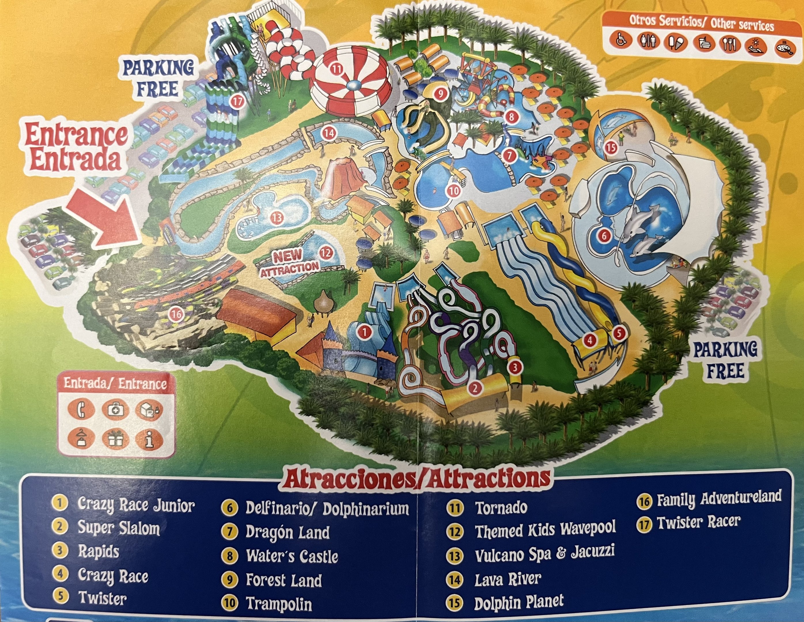 Aqualand Costa Adeje Park Map - undated