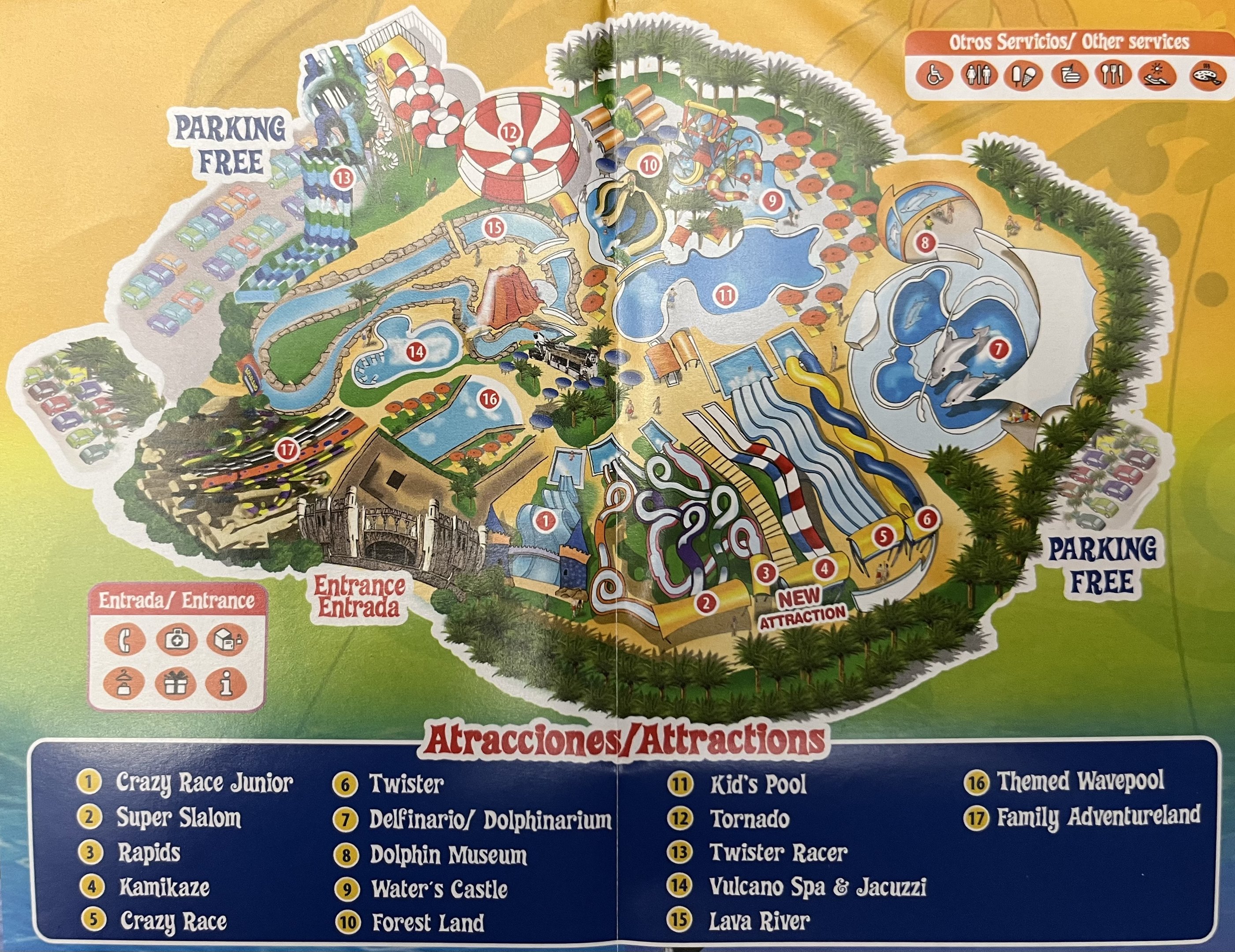 Aqualand Costa Adeje Park Map - undated