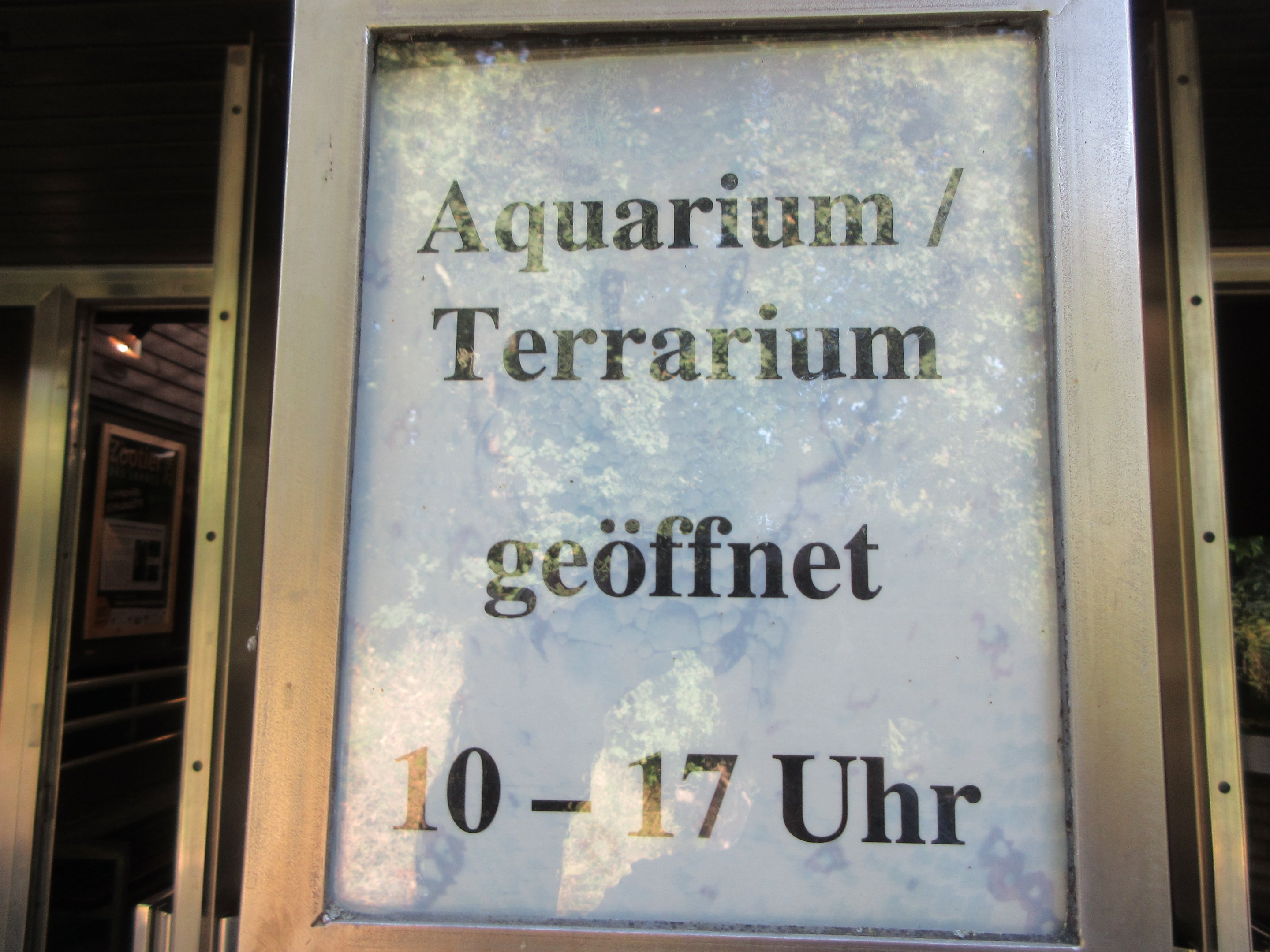 Aquarium/Terrarium - opens at 10:00 daily
