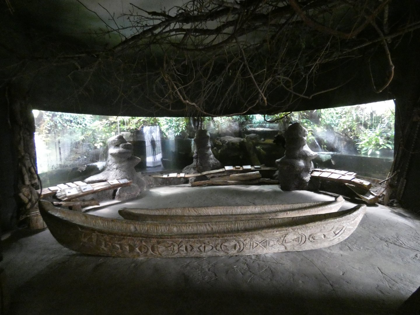 Aquariums in entrance hall of Indonesian Jungle