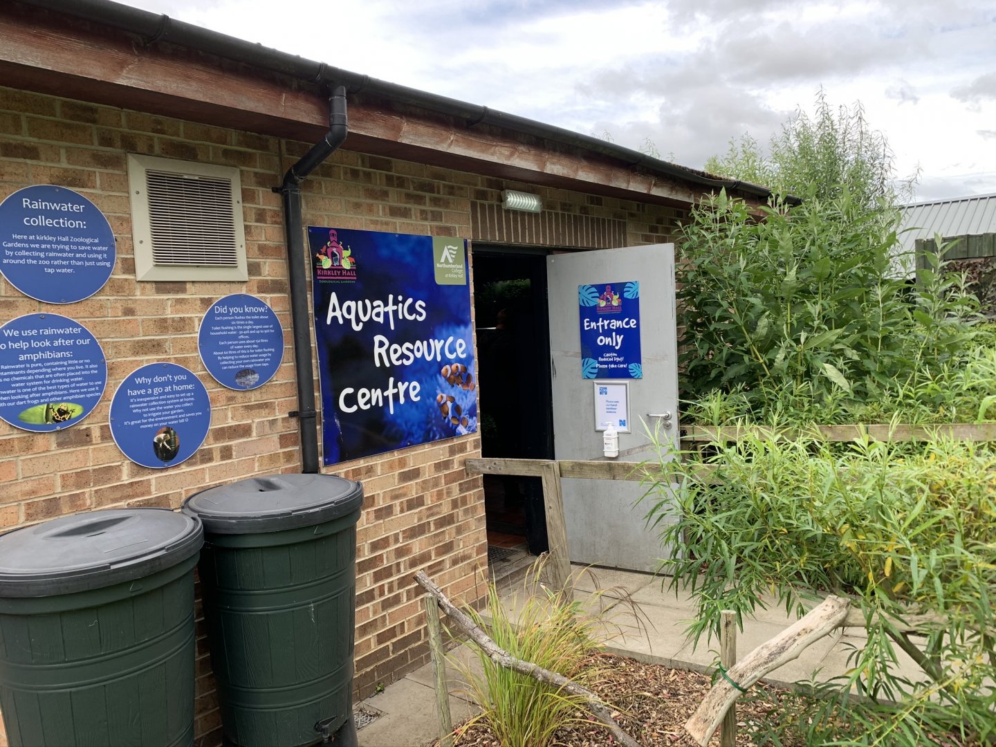 Aquatics Resource Centre Entrance at Northumberland College Zoo (2020)