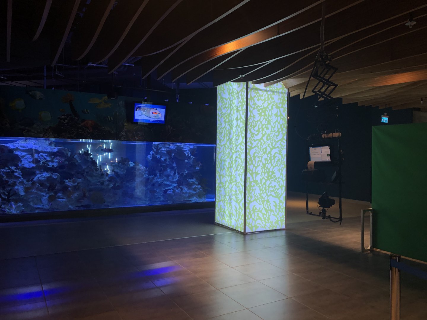 Area past the ticket booth at the Emaar aquarium
