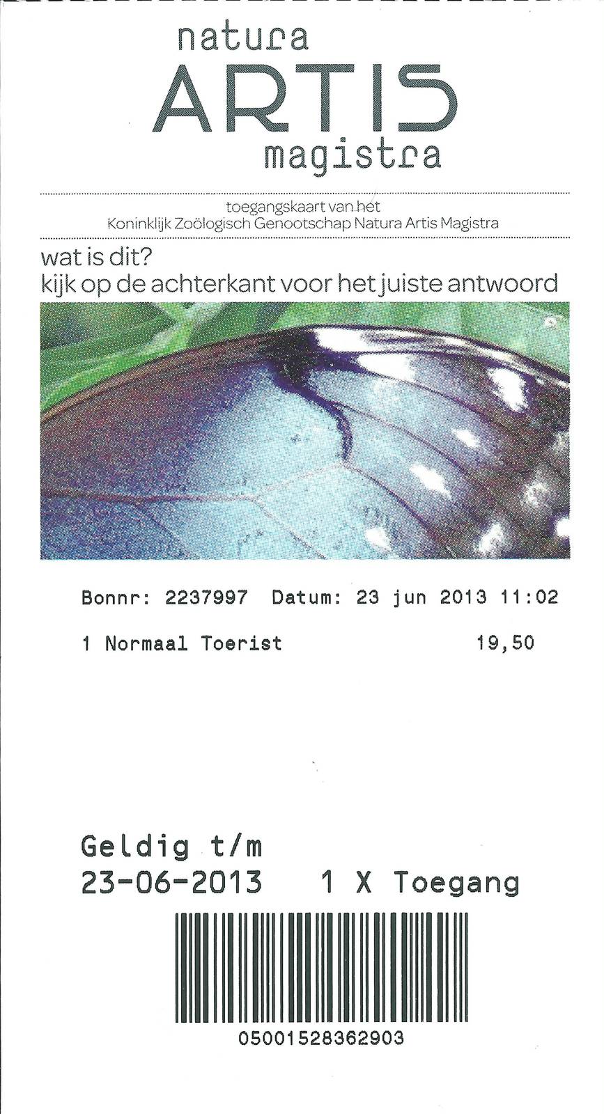 Artis Royal Zoo Ticket 23.6.13