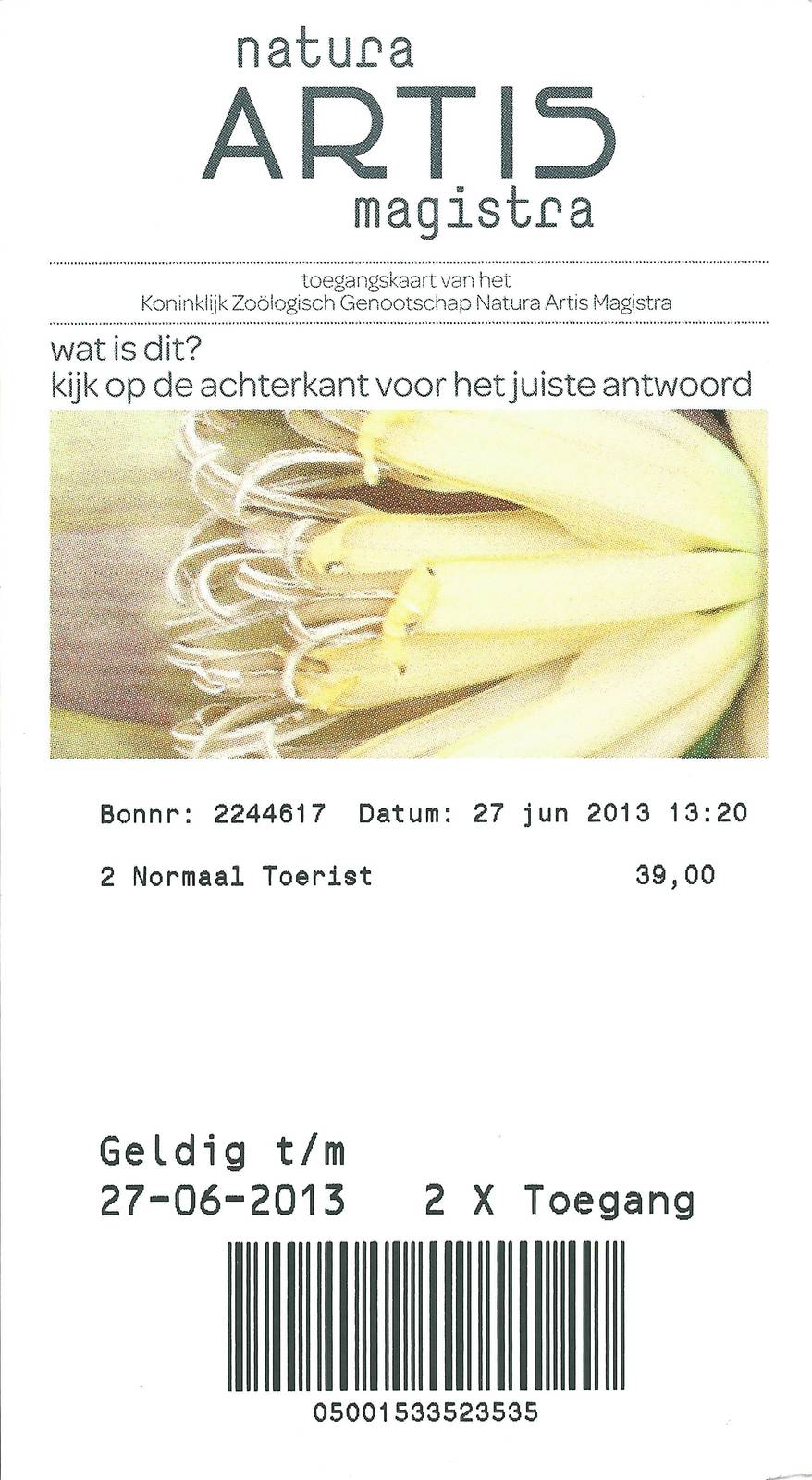 Artis Royal Zoo Ticket 27.6.13