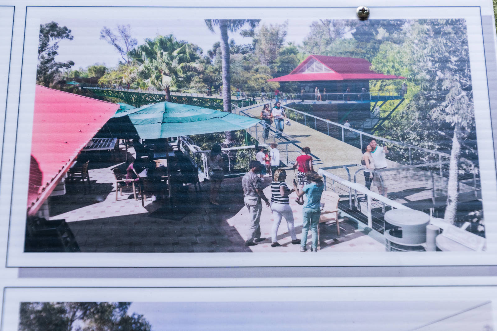 Artist's renderings of bridge walkway