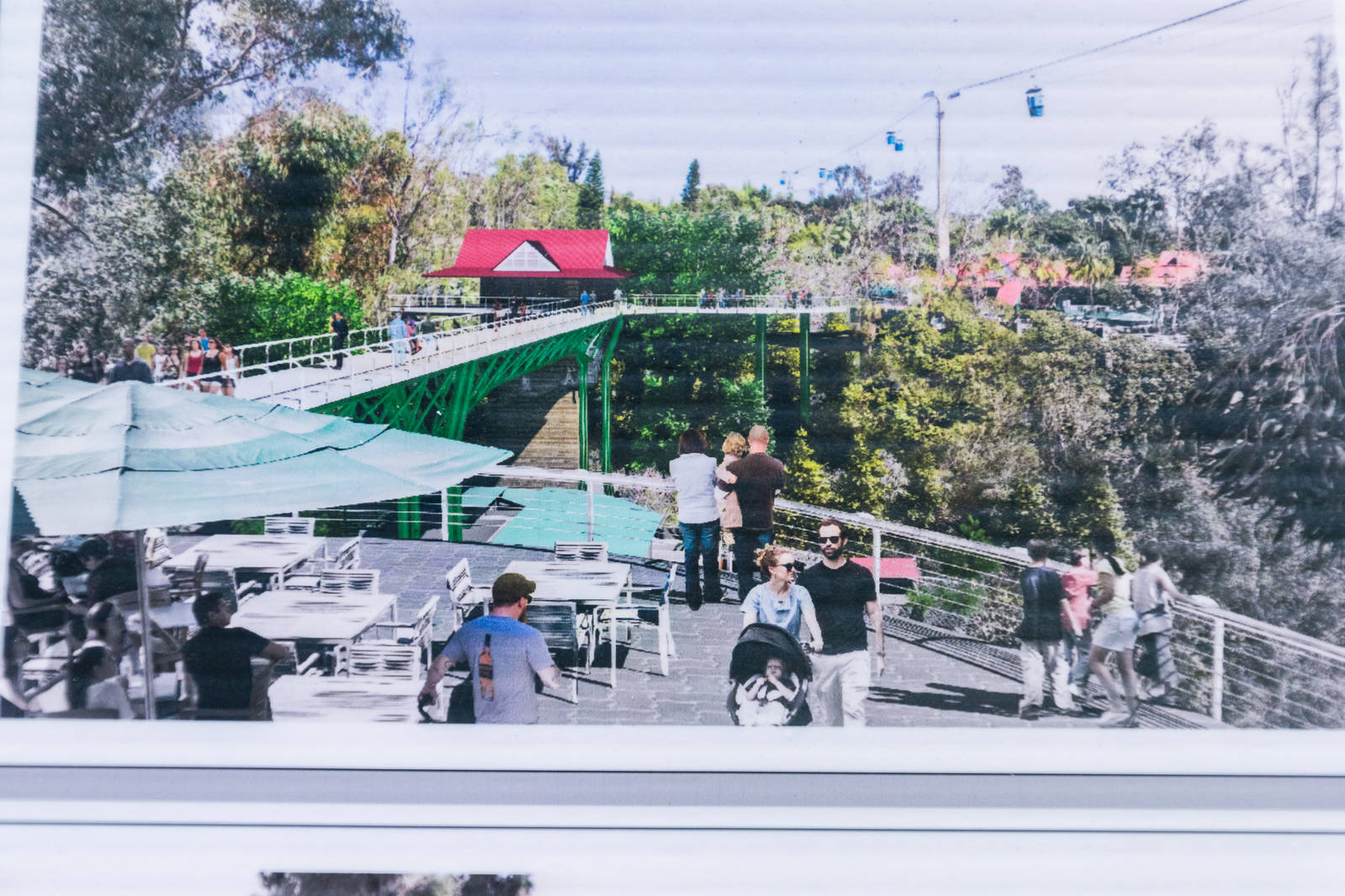 Artist's renderings of bridge walkway