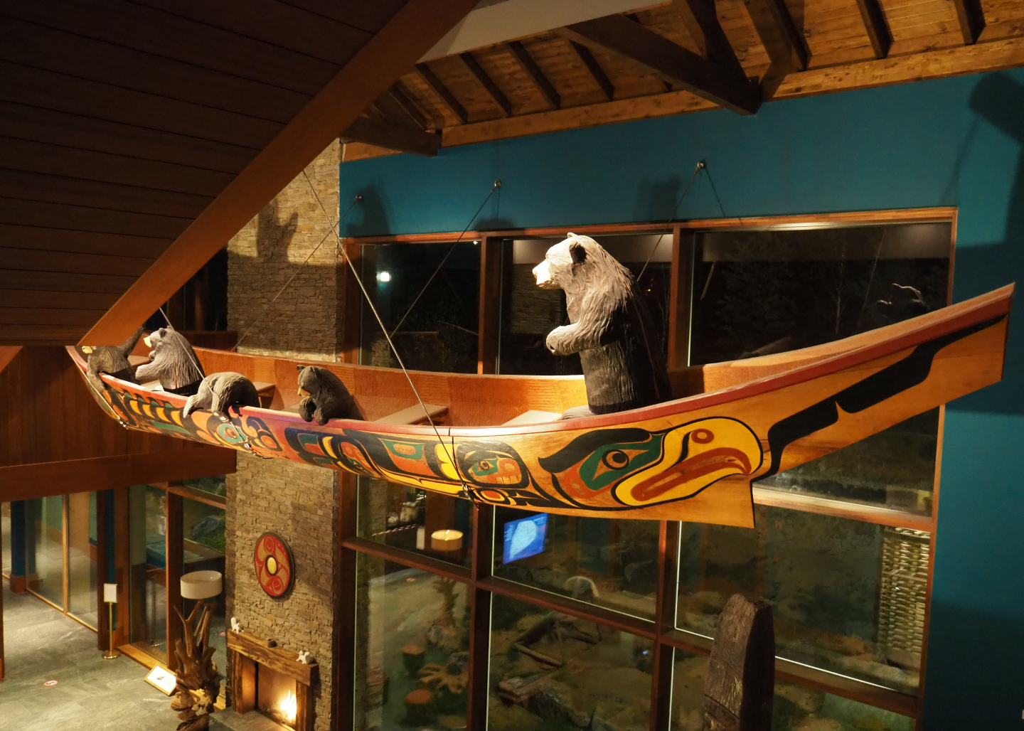Artwork above The Paddling Bear Hotel lobby, 2020-09-02