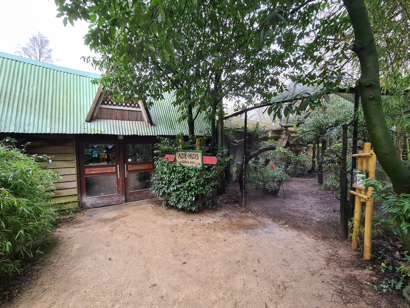 Asia - Entrance to Rumah Asia (left) and Bengal eagle-owl aviary