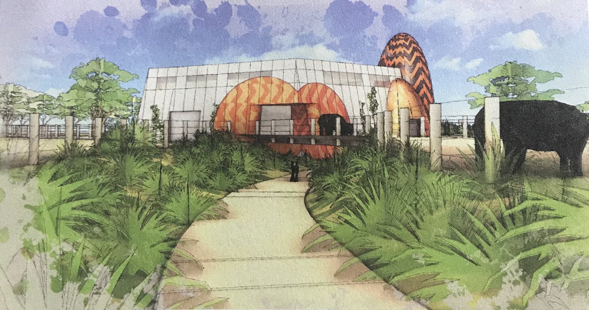 Asian Elephant Barn Concept Art