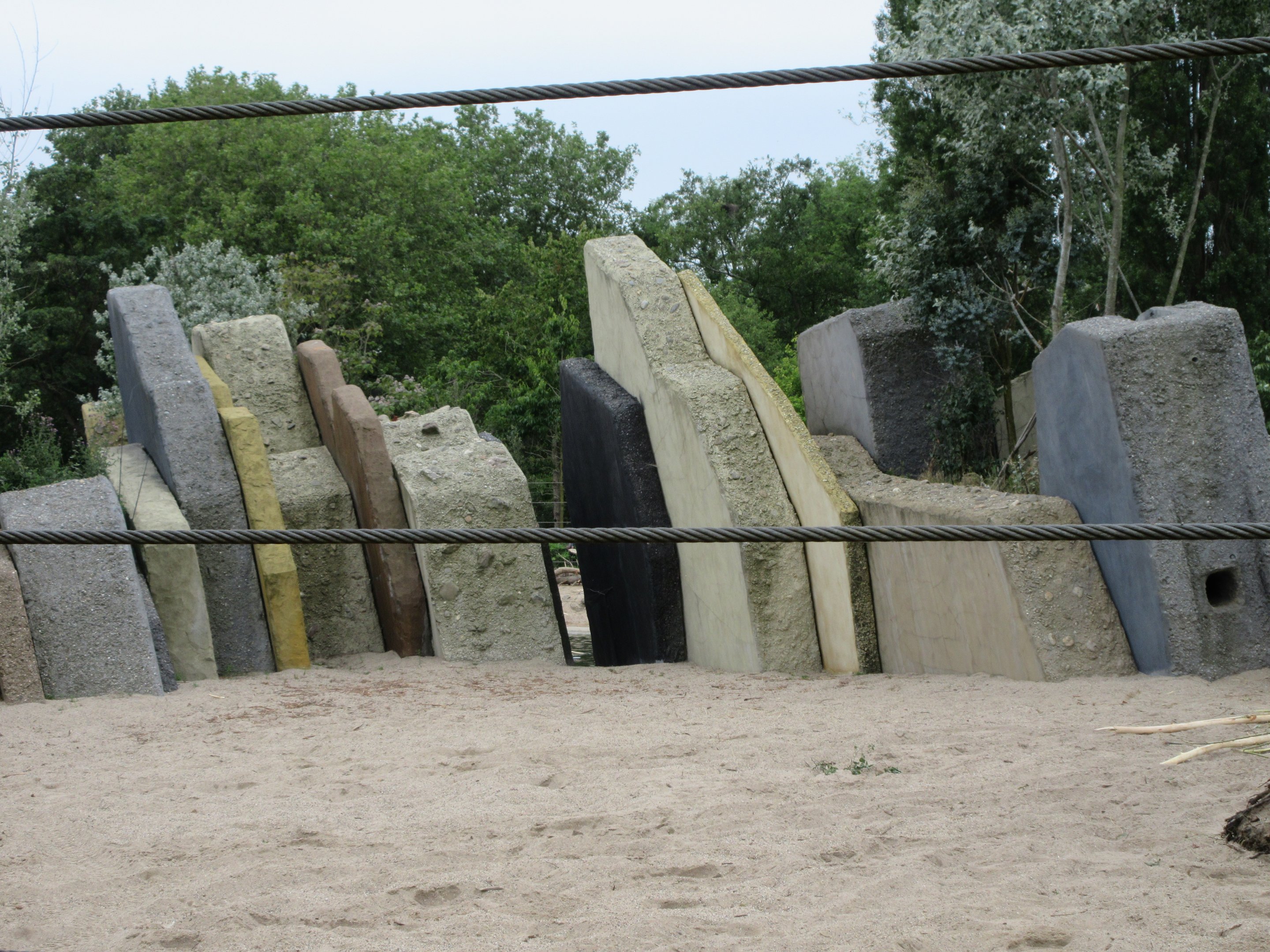 Asian Elephant Exhibit - weird cement structures