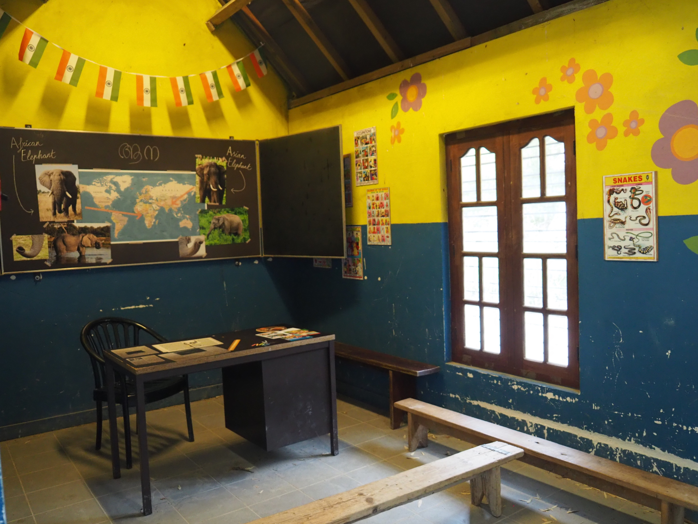 Asian section theming - Kerala Village, Inside the Kerala Village School, 2020-07-14