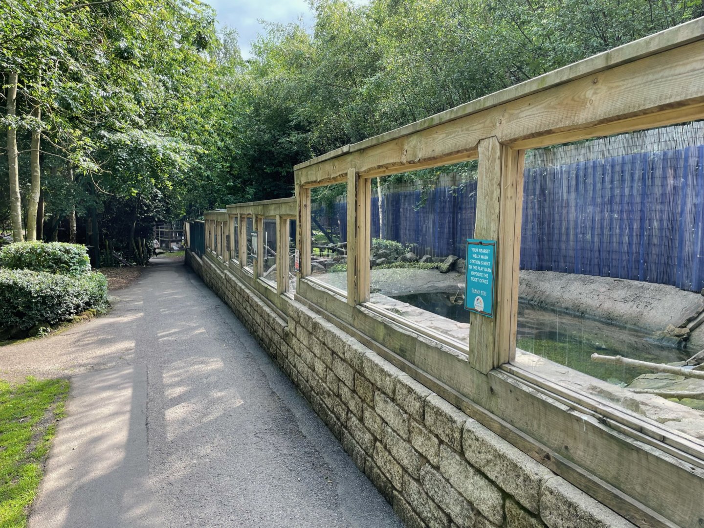 Asian Short-Clawed Otter Enclosure at Ponderosa Zoo (July 2021)