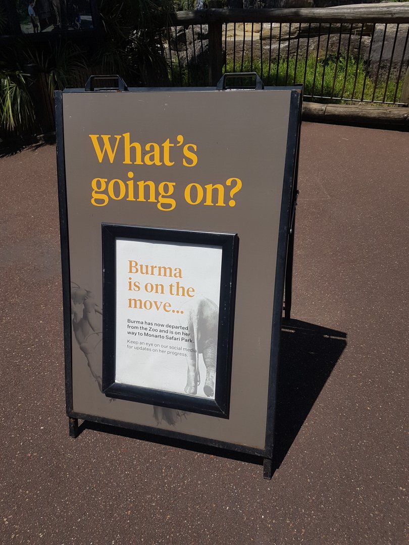 Auckland Zoo | Burma Depature Sign