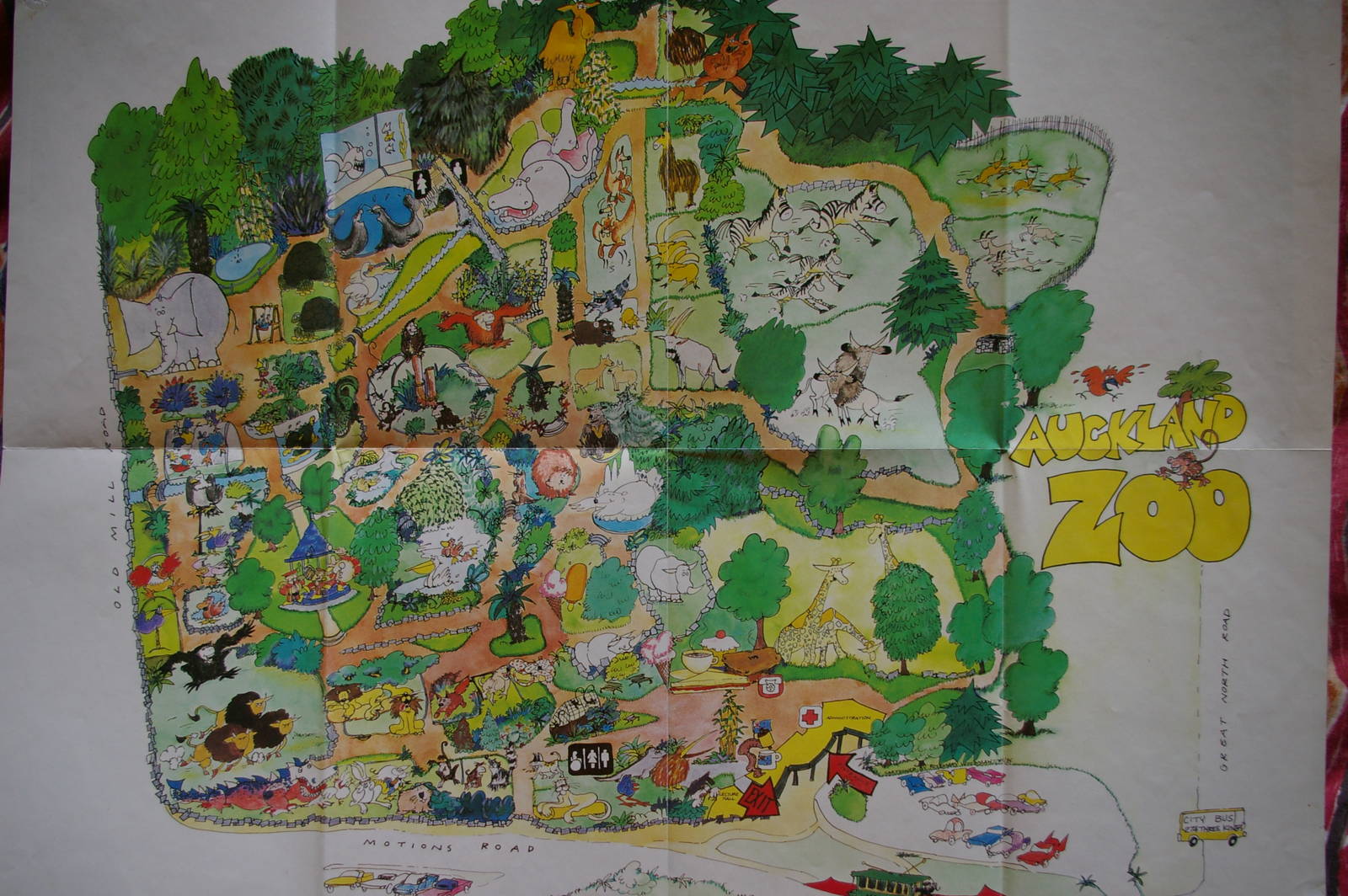 Auckland Zoo map, 1980s