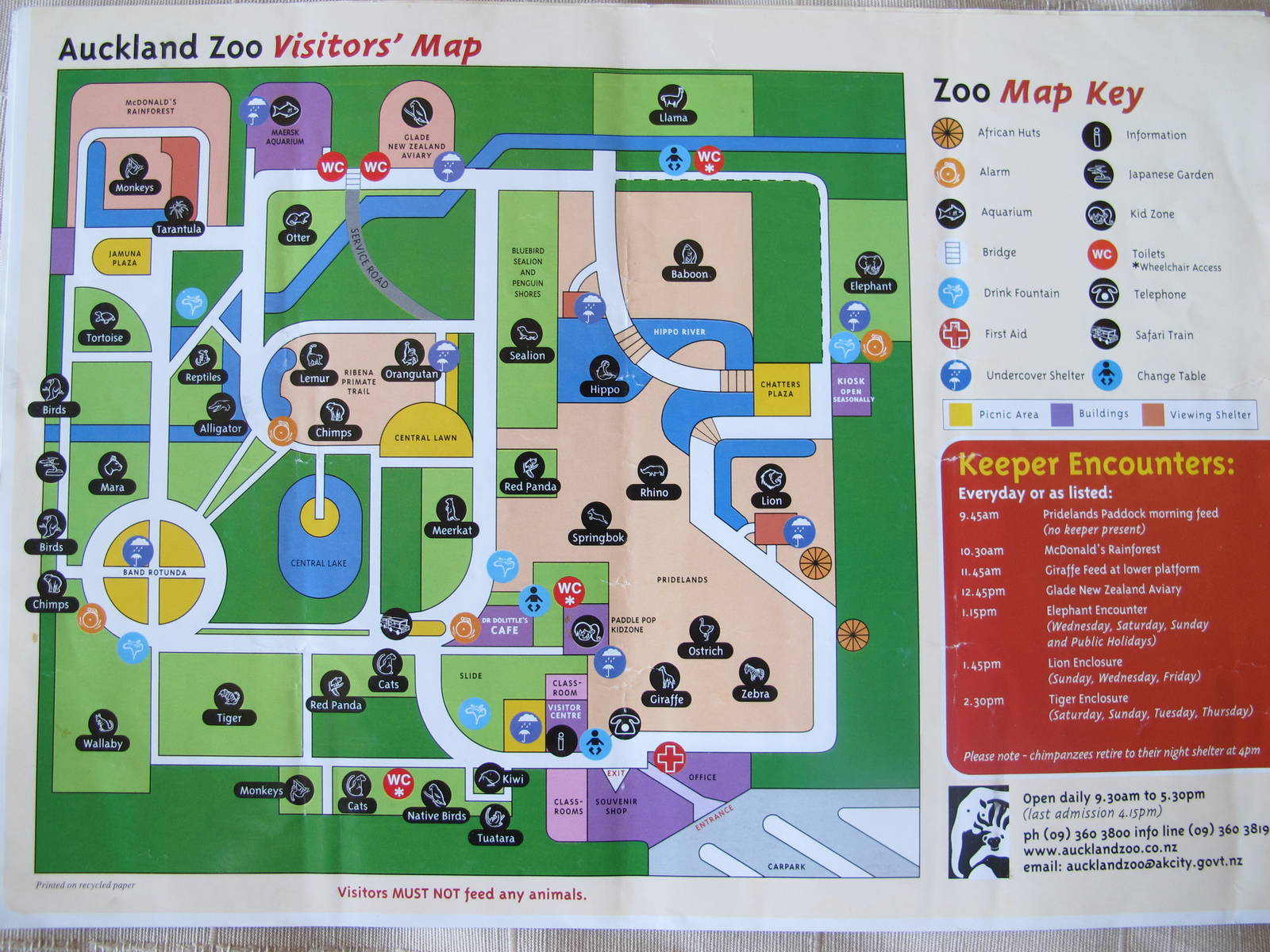 Auckland Zoo Map 2001