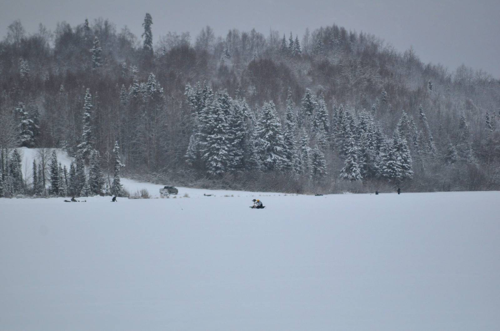 Augering Fish Holes - Alaska