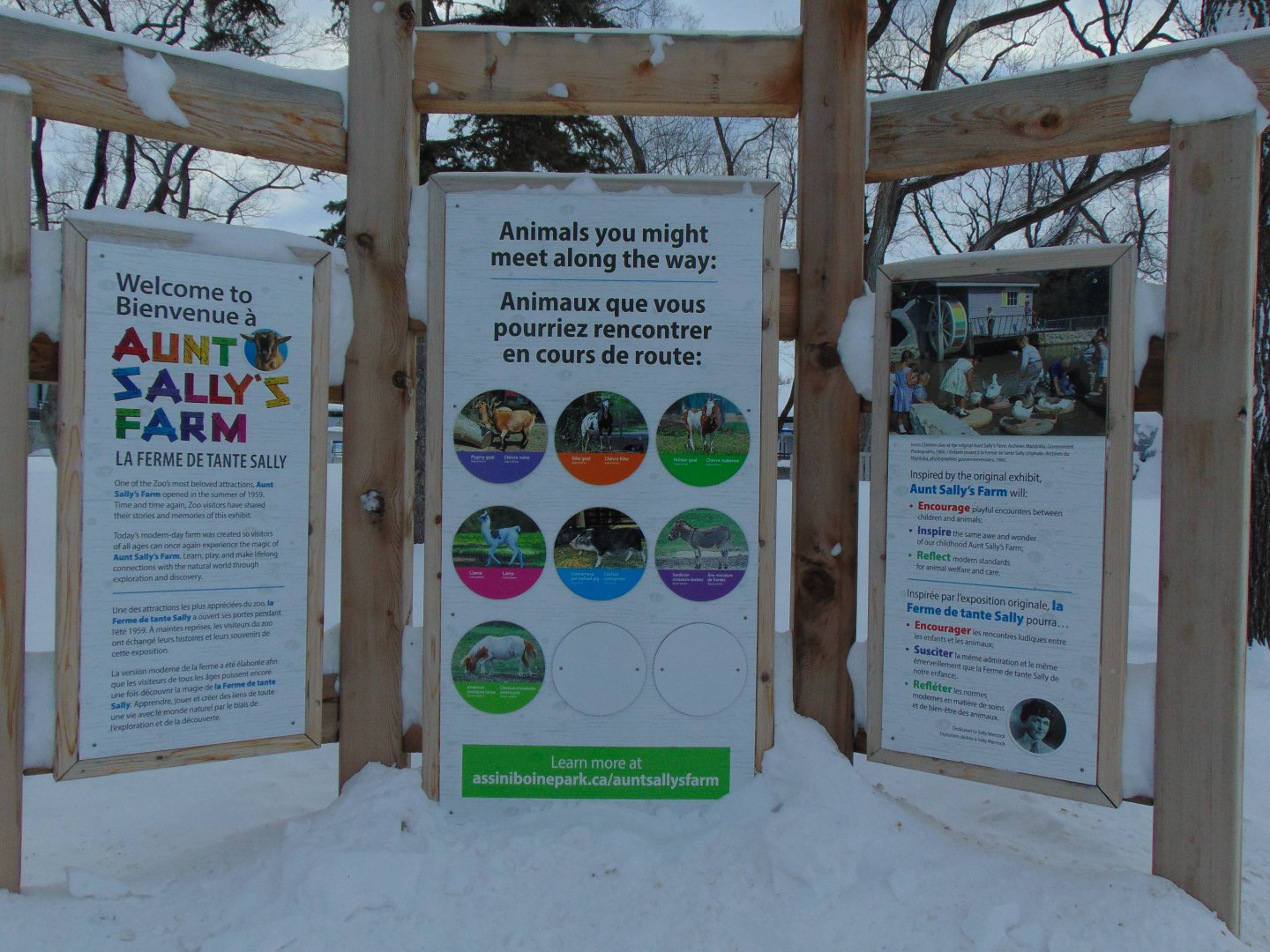 Aunt Sally's Farm Entrance Signage Assiniboine Park Zoo