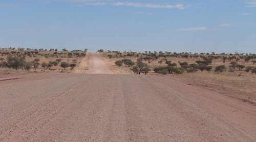 Aussie outback road scene.