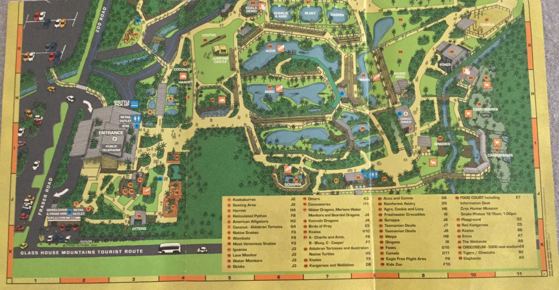 Australia Zoo Map 2005 (Lower Half)