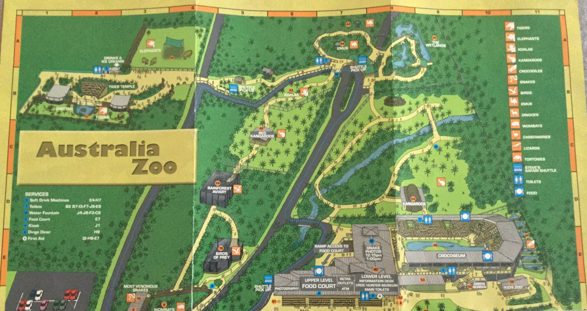 Australia Zoo Map 2005 (Upper Half)