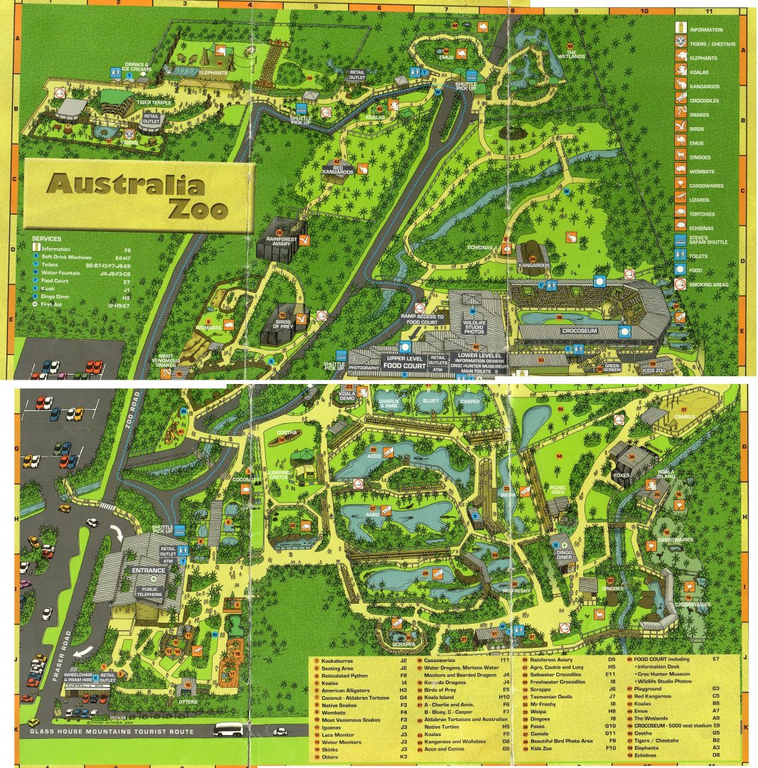 Australia Zoo Map, 2007