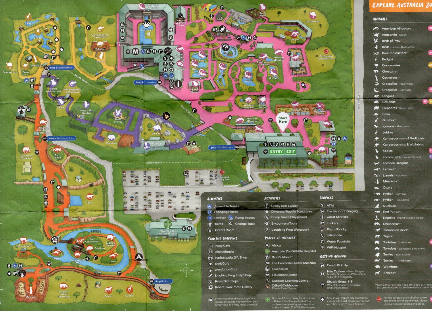 Australia Zoo Map, 2024