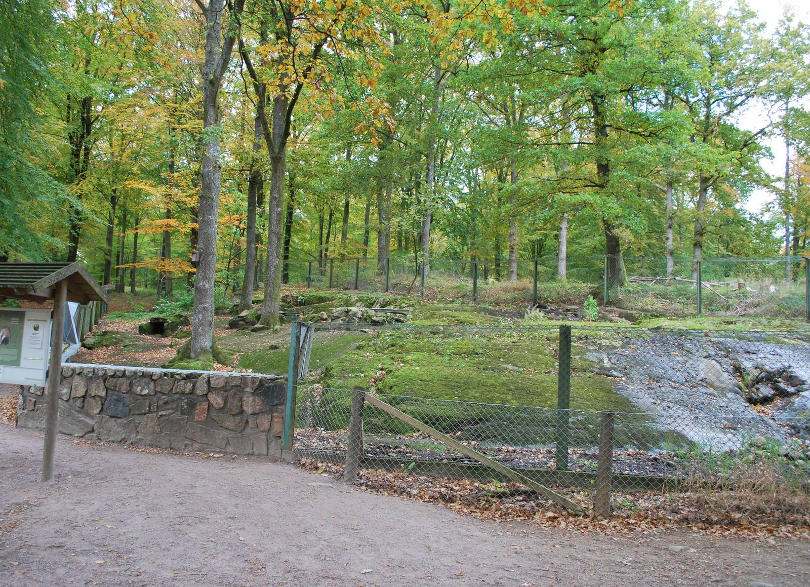 Autumn in Skanes Animal Park - badger enclosure