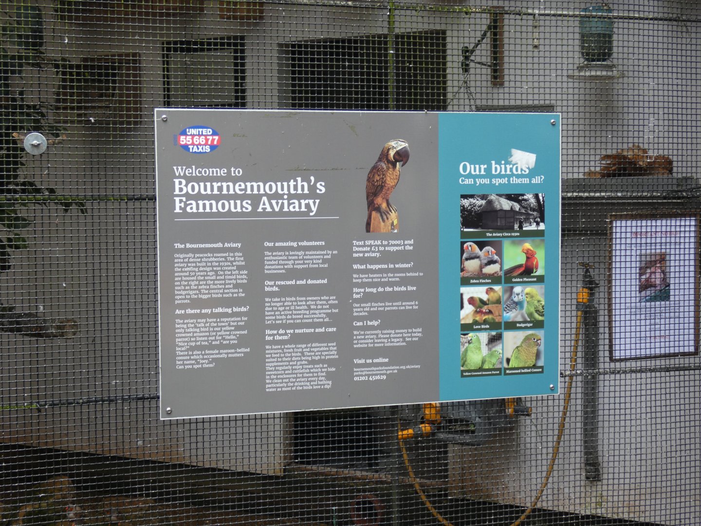 Aviary history signage