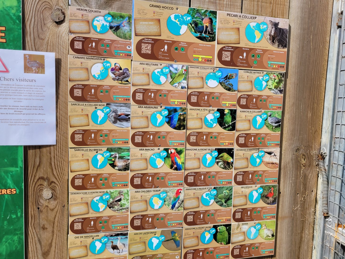 Aviary inhabitant signs -Zoo du bassin d'Arcachon (2024)