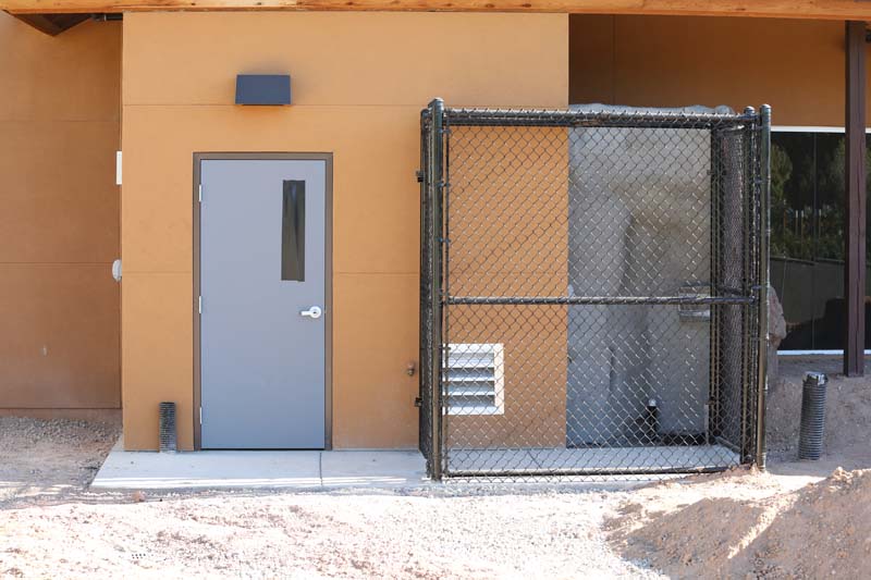 back of new sand cat exhibit