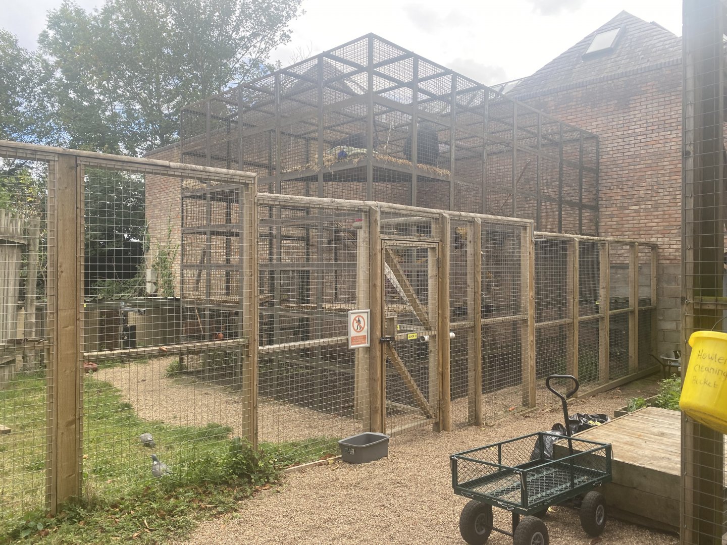 Backstage chimpanzee enclosure