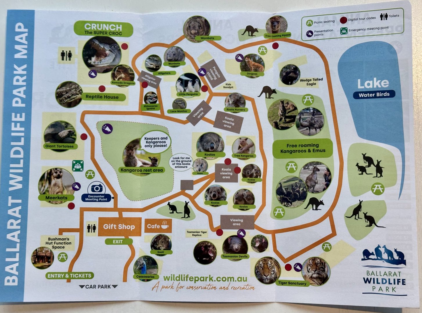 Ballarat Wildlife Park Map (2023)