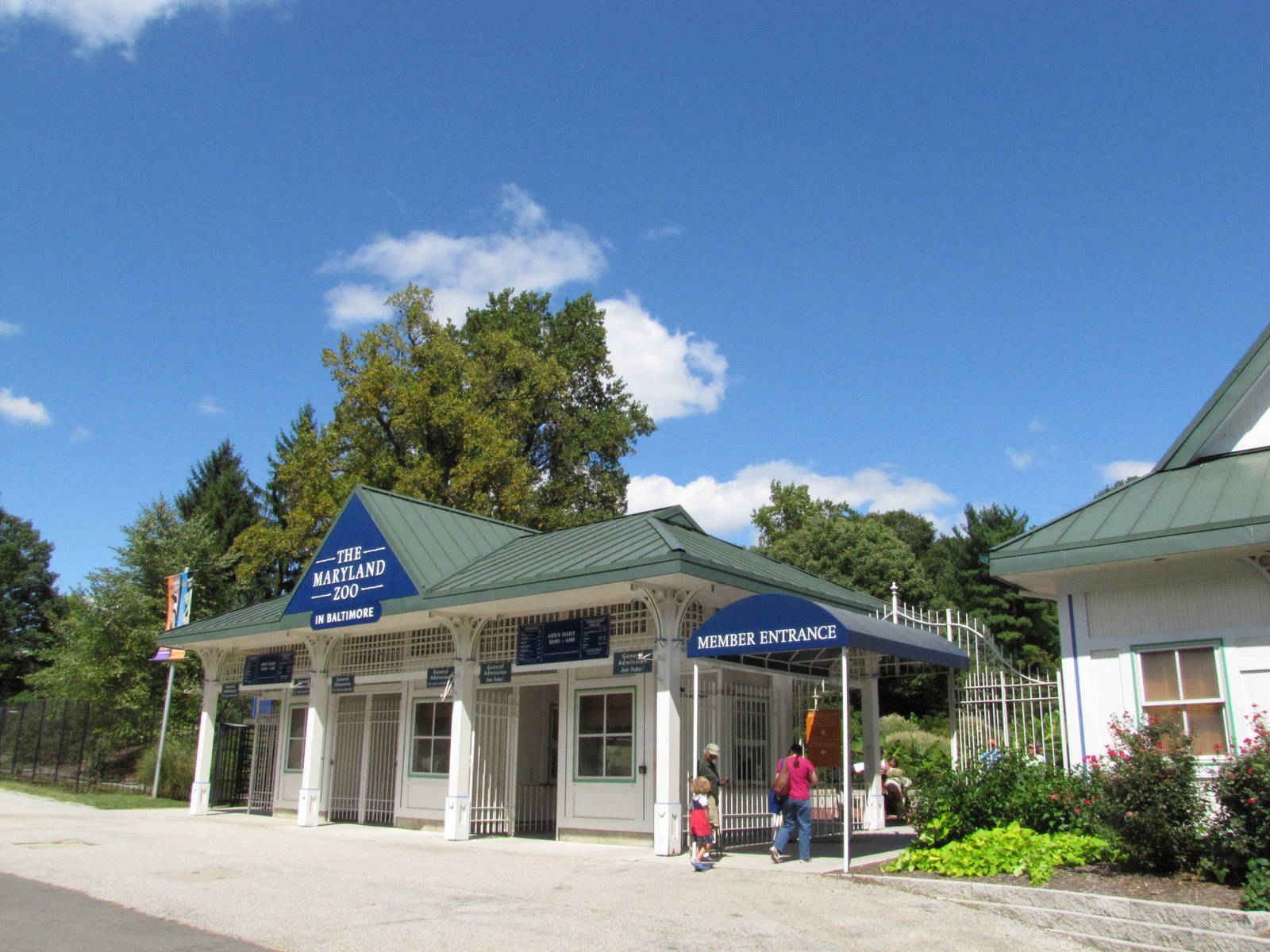 Baltimore Zoo - Main Gate outside and seen from the left