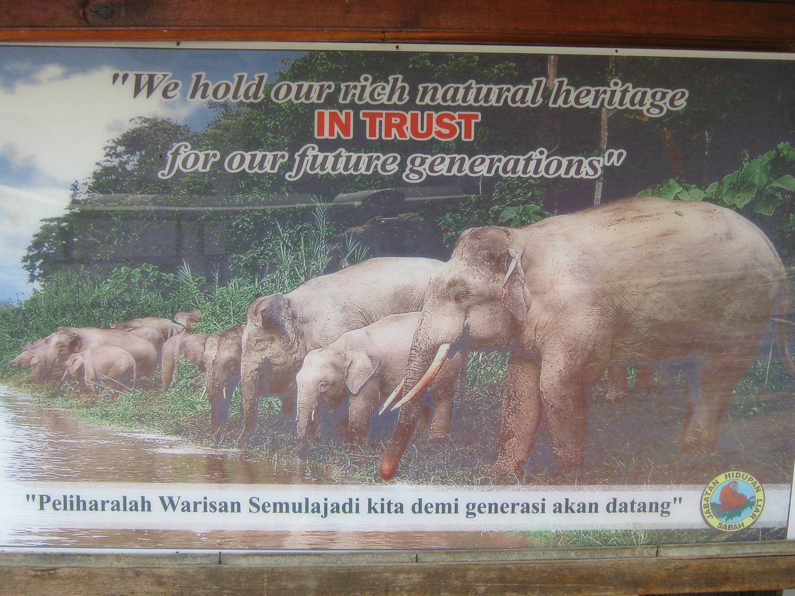 banner by the elephant enclosure