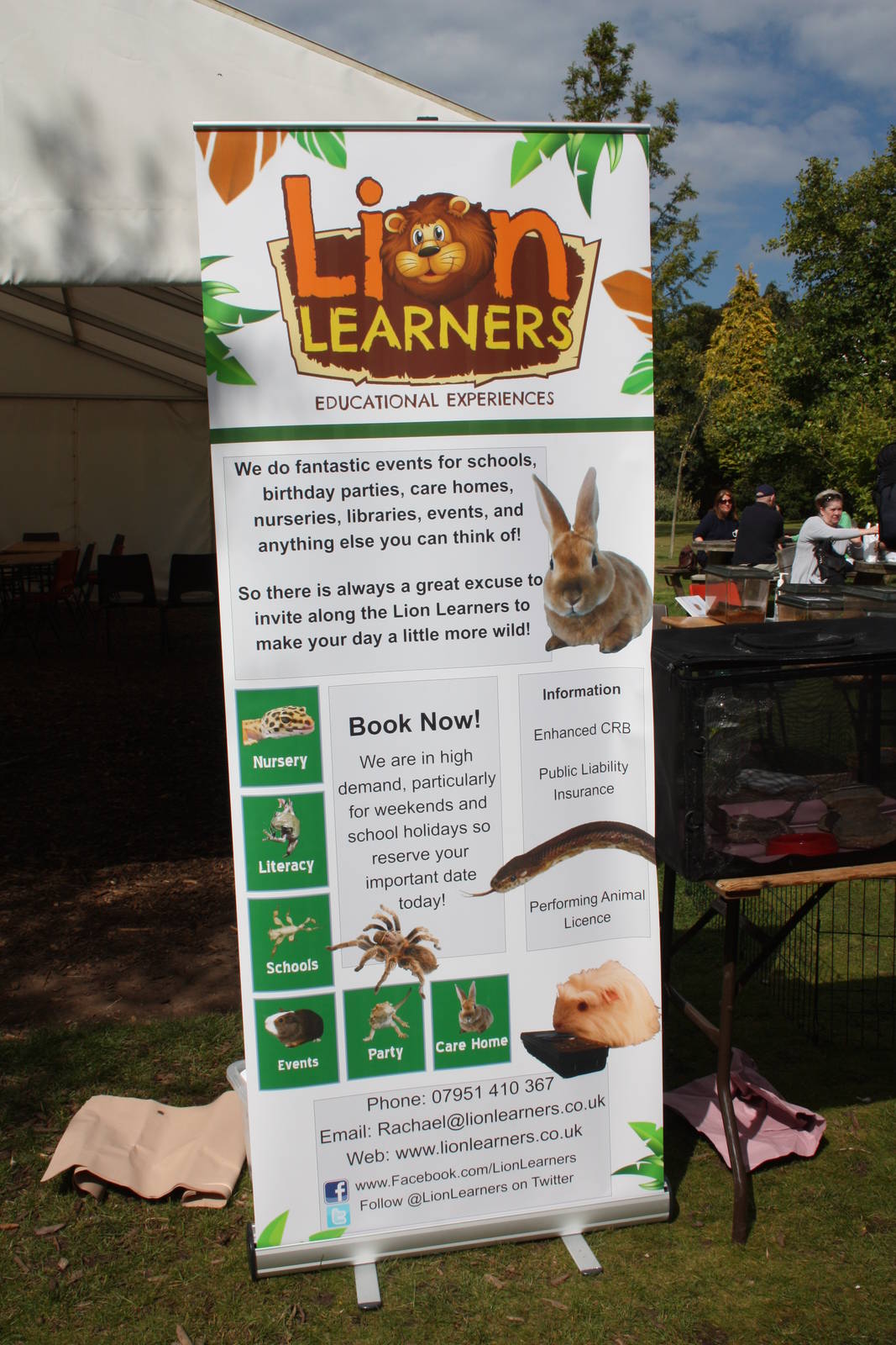Banner erected by company staging animal handling event, 24th August 2014