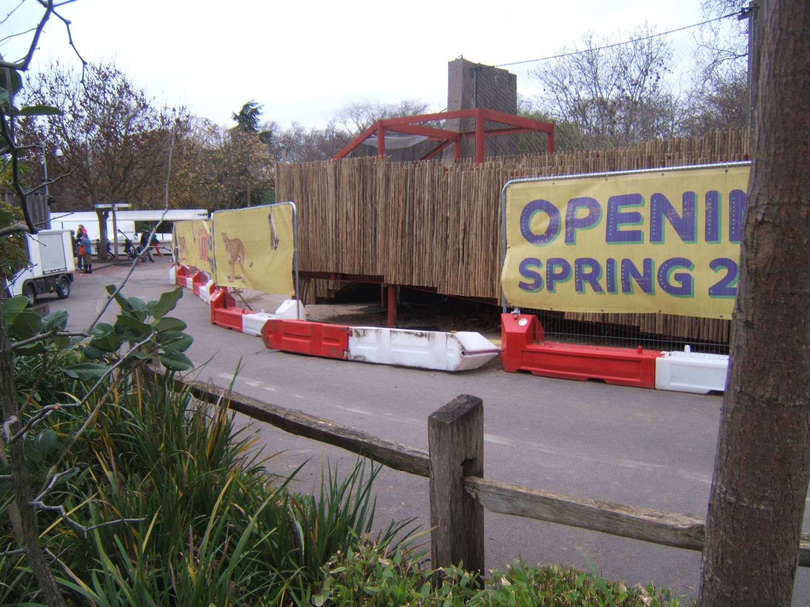 Barrier blown over by wind