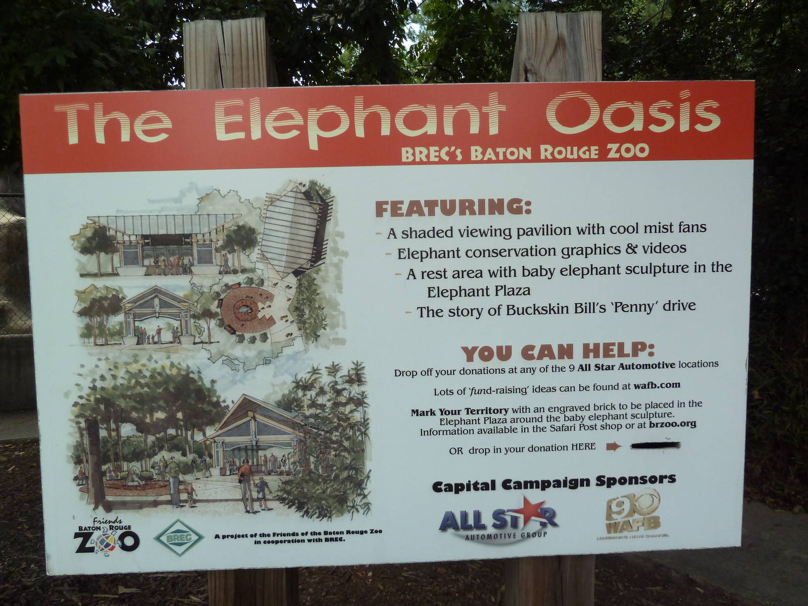 Baton Rouge Zoo - Asian Elephant Exhibit Sign