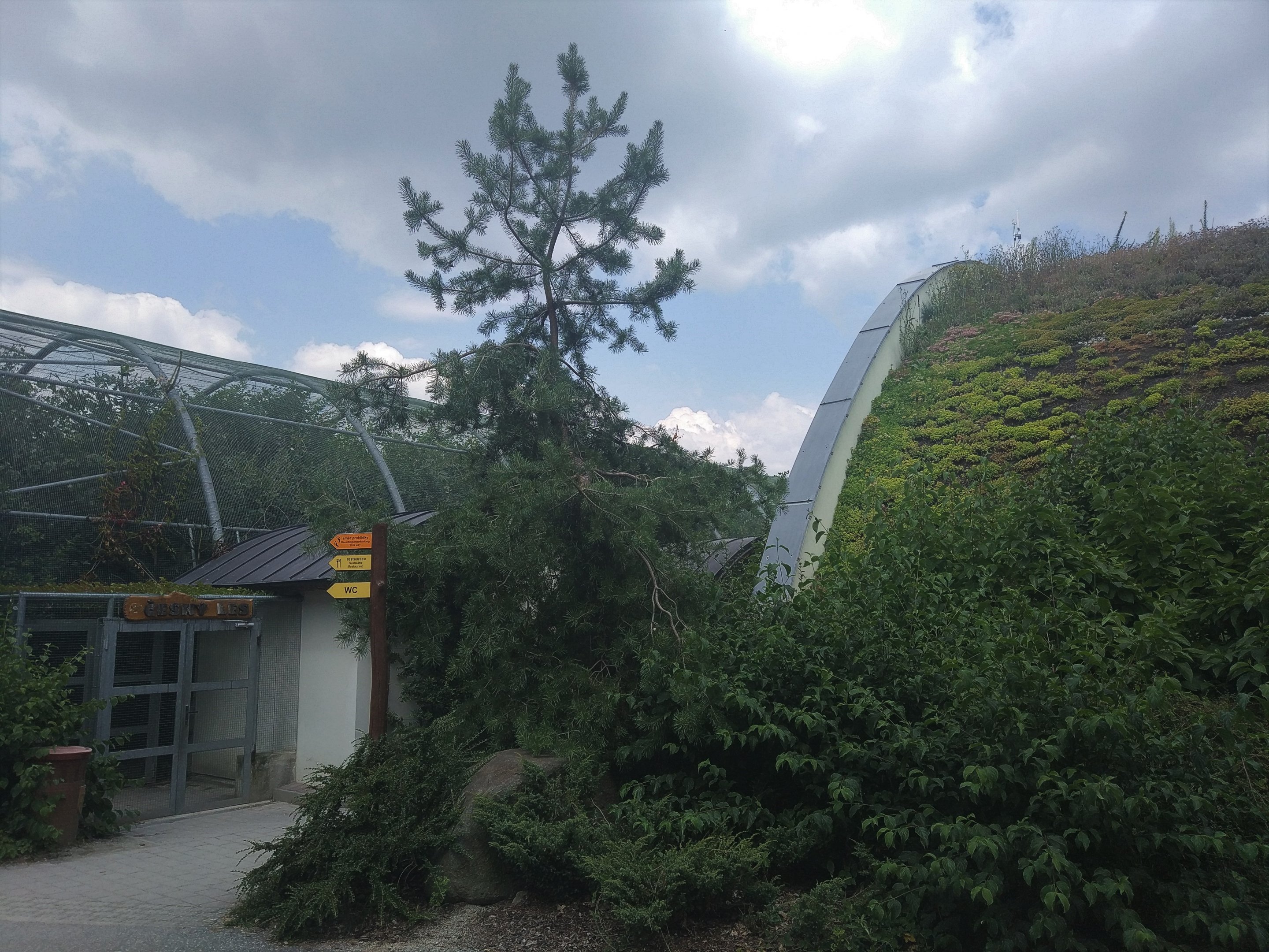 Bavarian Aviary (left) & Education Centre (right)