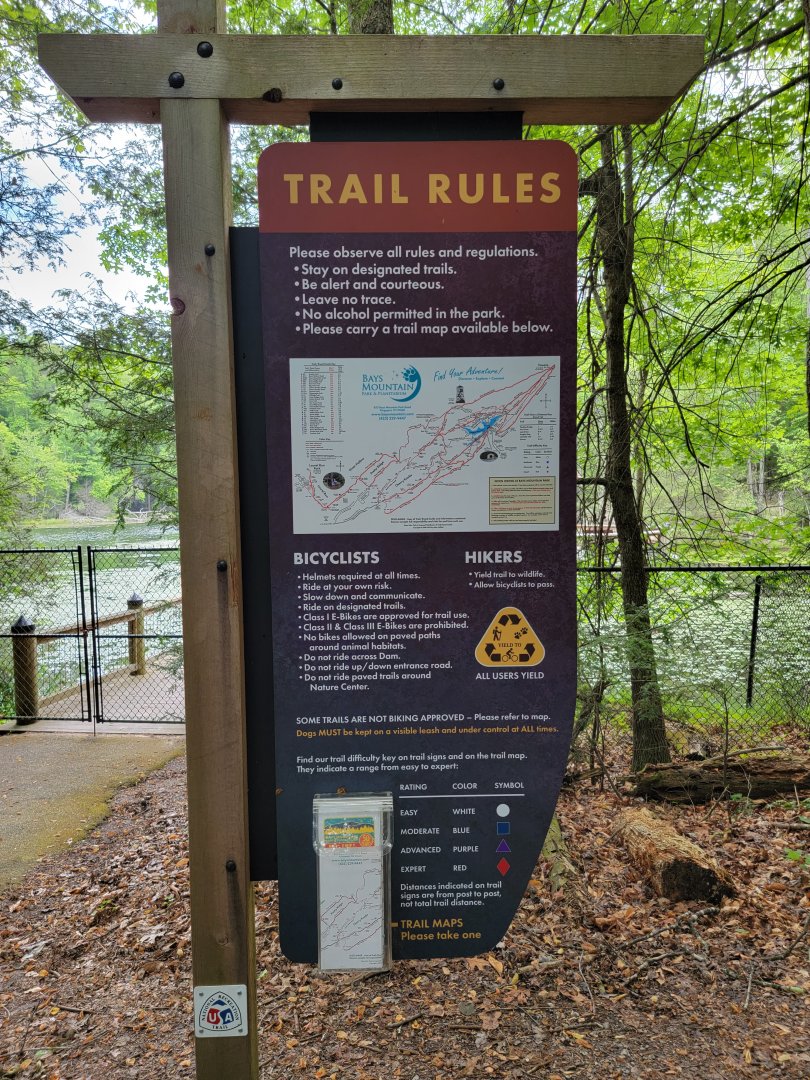 Bays Mountain - Trail signage example
