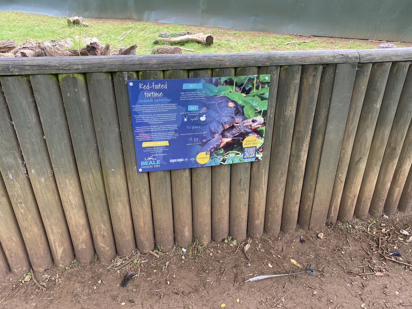 Beale park red footed tortoise signage