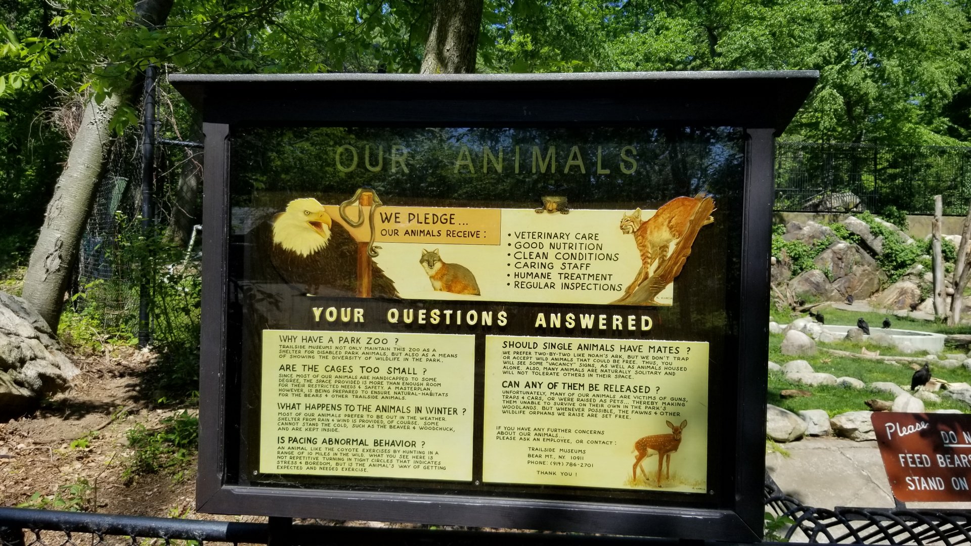 Bear Mountain - FAQ sign