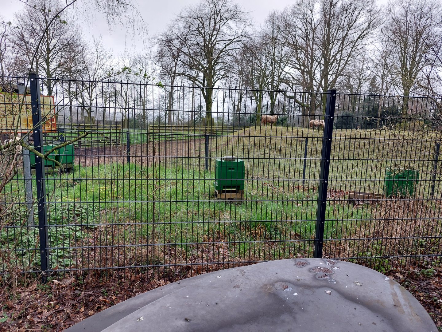 Bee hives next to the Jezersko–Solčava sheep Stadtpark Emsdetten