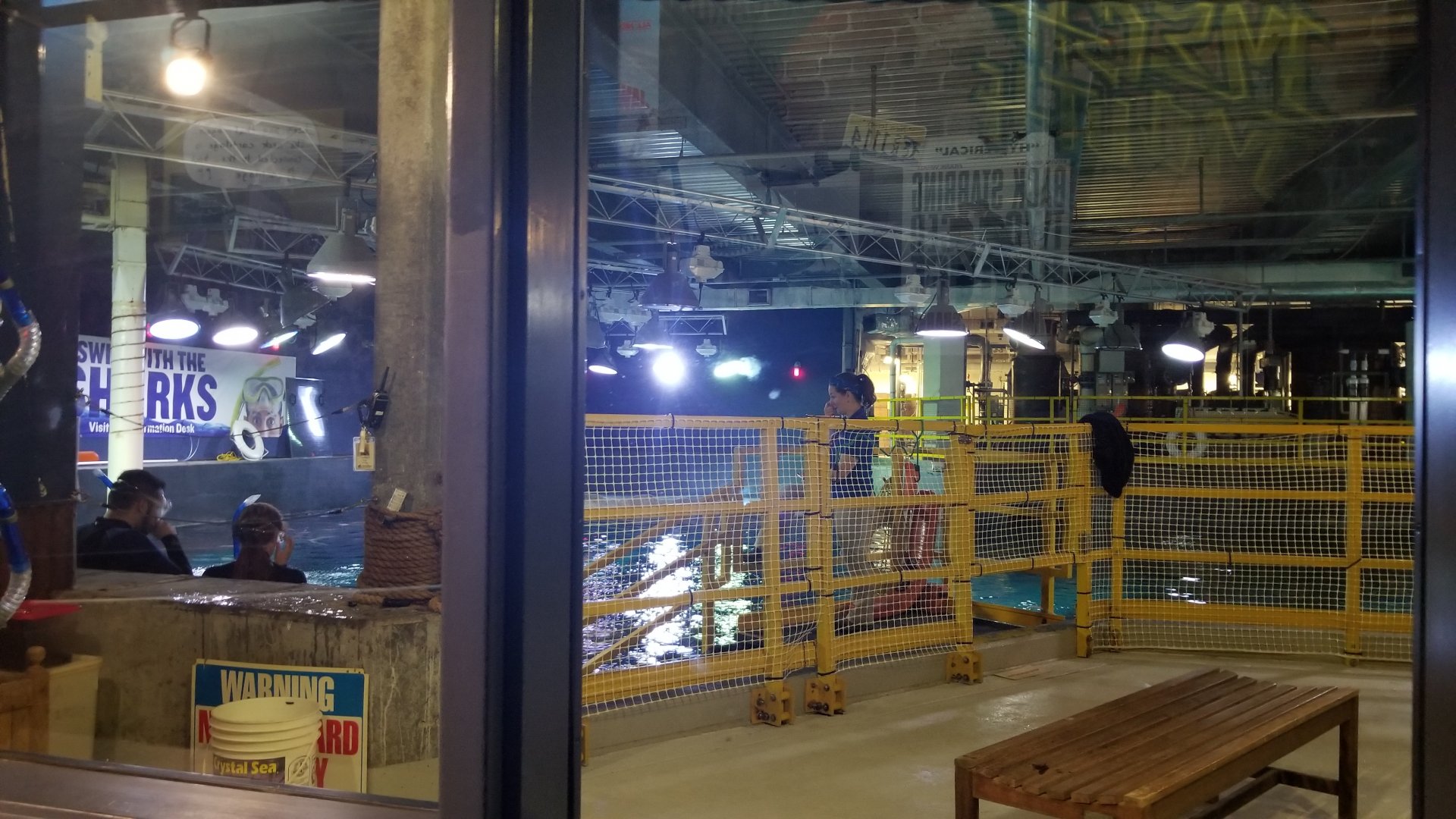 Behind-the-scenes diving platform area