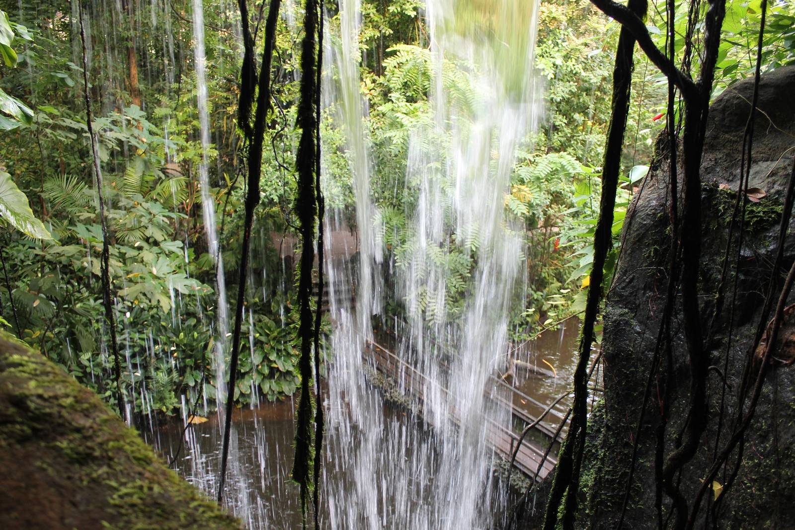 Behind the waterfall