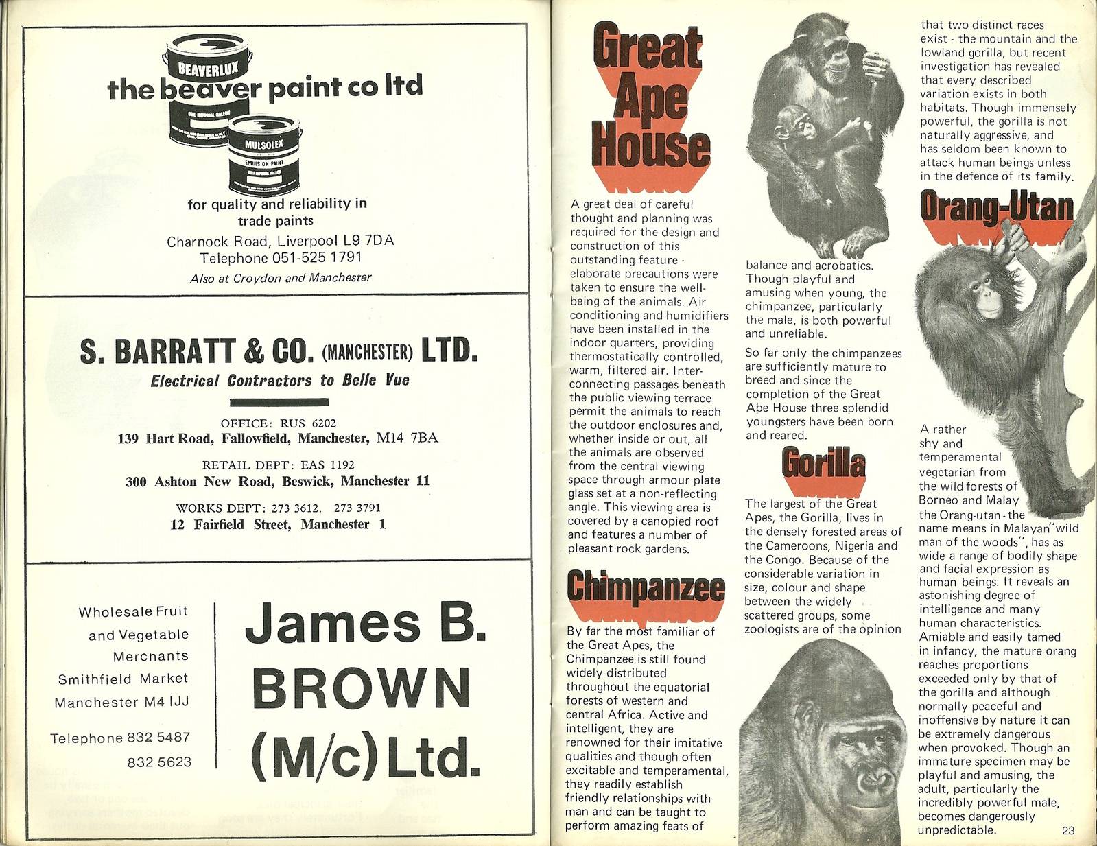 Belle Vue, Manchester. Pages from 1971 guidebook