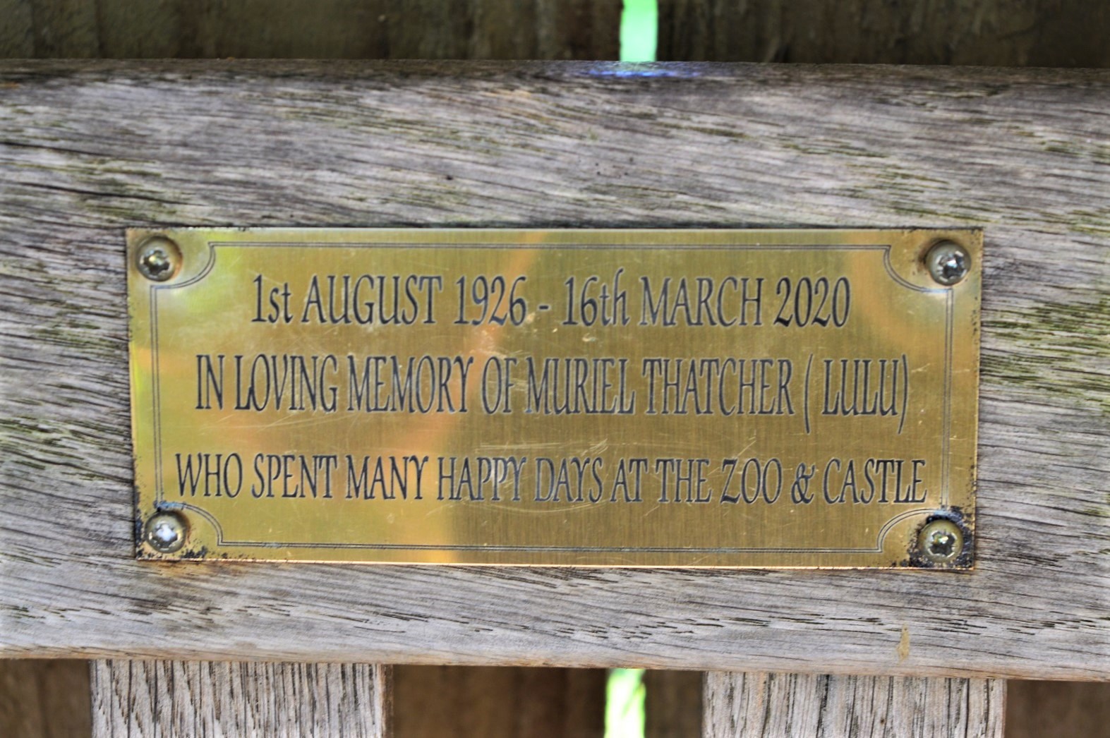 Bench plaque